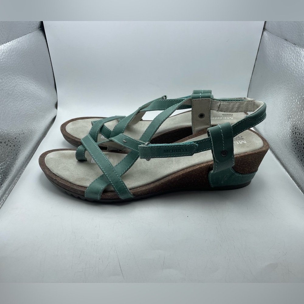 Merrell Teal Strappy Wedge Sandals